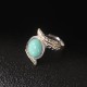 925 Silver Turquoise Feather Protection Ring 925 Silver Turquoise Feather Protection Ring