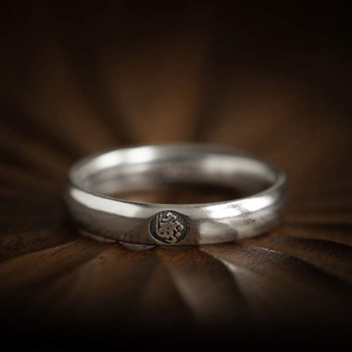 925 Sterling Silver Zodiac Buddha Blessing Couple Ring
