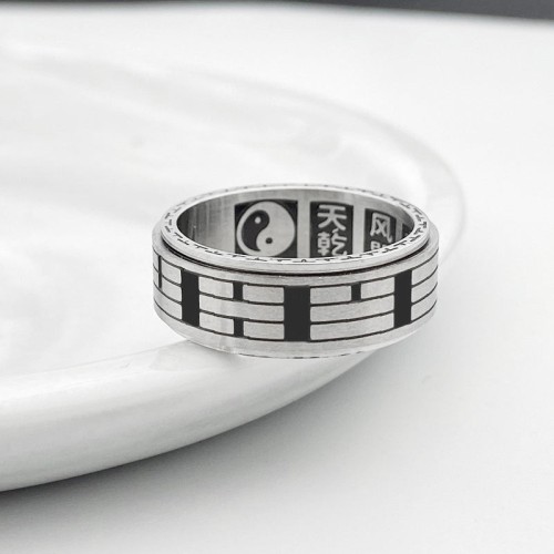 Bagua Yin Yang Titanium Steel Balance Ring Bagua Yin Yang Titanium Steel Balance Ring