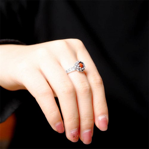  925 Sterling Silver Lotus Ring