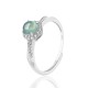 925 Sterling Silver Round Jade Luck Adjustable Ring