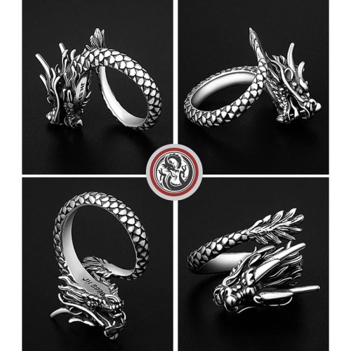 990 Sterling Silver Vintage Dragon Luck Ring 990 Sterling Silver Vintage Dragon Luck Ring