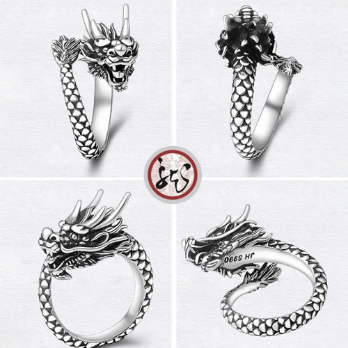 990 Sterling Silver Vintage Dragon Luck Ring 990 Sterling Silver Vintage Dragon Luck Ring