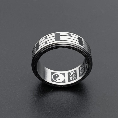 Bagua Yin Yang Titanium Steel Balance Ring Bagua Yin Yang Titanium Steel Balance Ring