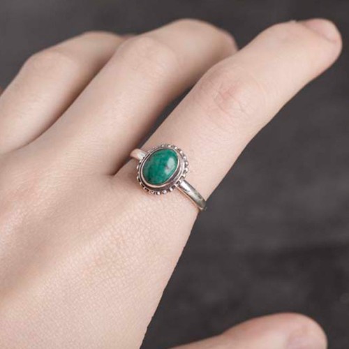 925 Sterling Silver Turquoise Love Ring