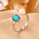925 Sterling Silver Pearl Turquoise Healing Necklace Set