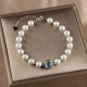925 Silver Pearl Blue Chalcedony Healing Ring 925 Silver Pearl Blue Chalcedony Healing Ring