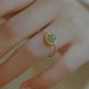 14K Gold Plated Round Jade Luck Ring