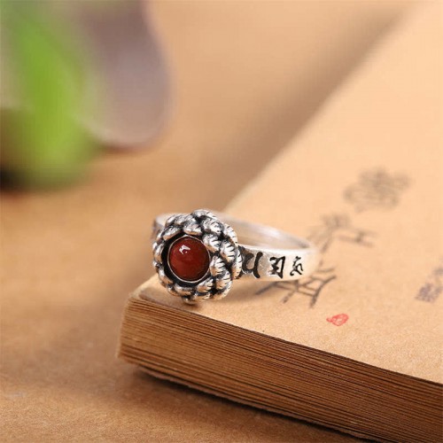  925 Sterling Silver Lotus Ring