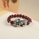 925 Silver Garnet, Moonstone, & PiXiu Wealth Ring 925 Silver Garnet, Moonstone, & PiXiu Wealth Ring