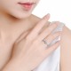 925 Sterling Silver Round Jade Luck Adjustable Ring