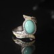 925 Silver Turquoise Feather Protection Ring 925 Silver Turquoise Feather Protection Ring