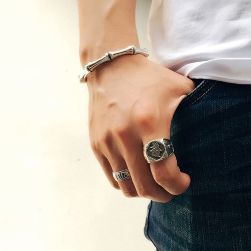 925 Silver Sanskrit Protection Adjustable Ring 925 Silver Sanskrit Protection Adjustable Ring