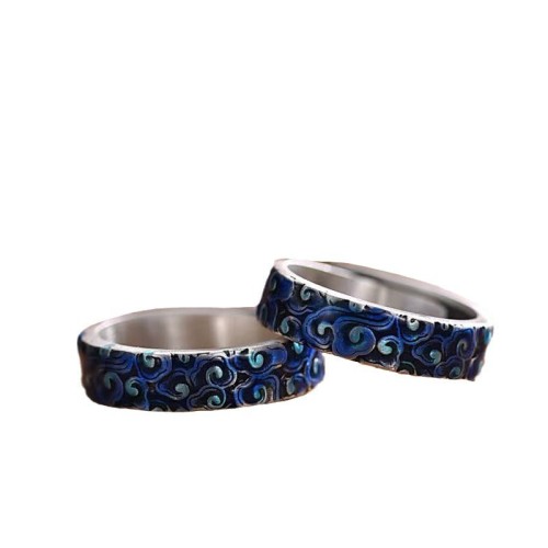 Blue Auspicious Clouds Copper Healing Ring Blue Auspicious Clouds Copper Healing Ring