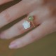14K Gold-Plated Tridacna Stone Rose Flower Jade Blessing Ring 14K Gold-Plated Tridacna Stone Rose Flower Jade Blessing Ring