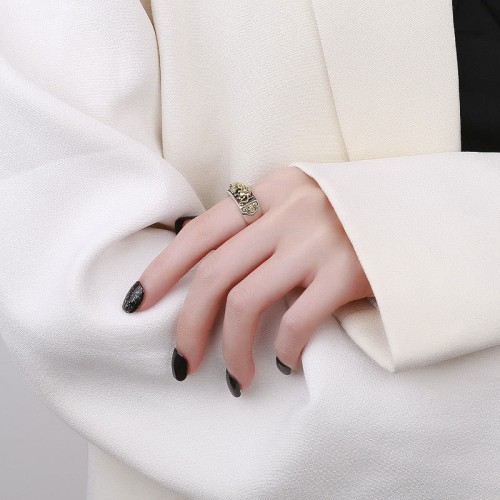 925 Silver PiXiu Luck & Wealth Adjustable Ring