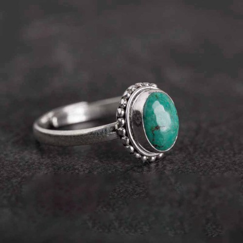 925 Sterling Silver Turquoise Love Ring