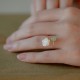 14K Gold-Plated Tridacna Stone Rose Flower Jade Blessing Ring 14K Gold-Plated Tridacna Stone Rose Flower Jade Blessing Ring