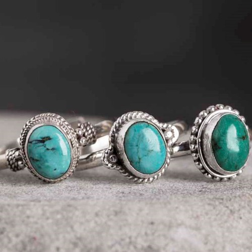 925 Sterling Silver Turquoise Love Ring