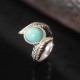 925 Silver Turquoise Feather Protection Ring 925 Silver Turquoise Feather Protection Ring