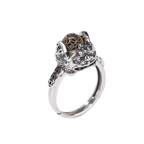 925 Silver PiXiu Copper Coin Wealth Ring