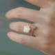 14K Gold-Plated Tridacna Stone Rose Flower Jade Blessing Ring 14K Gold-Plated Tridacna Stone Rose Flower Jade Blessing Ring