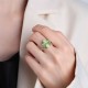 Cat's Eye Four Leaf Clover Zircon Ring