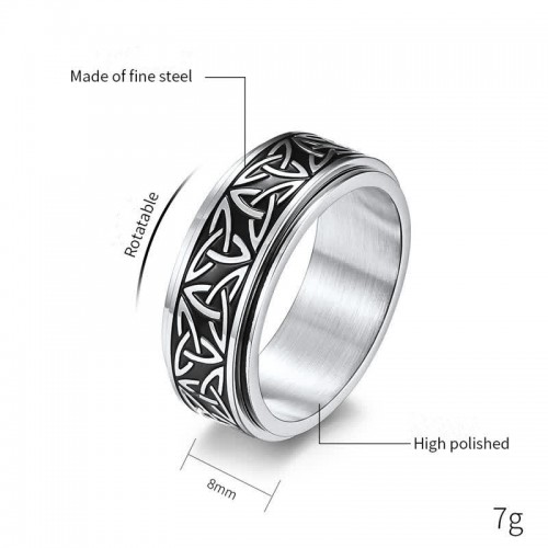 Triangle Knot Titanium Steel Calm Ring Triangle Knot Titanium Steel Calm Ring