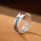 999 Silver Peacock Lotus Fortune Ring